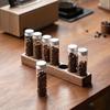 Coffee Bean Glass Tube With Aluminum Tool Bottled Tubes Grain Storage Wooden Sealed Airtight Canisters