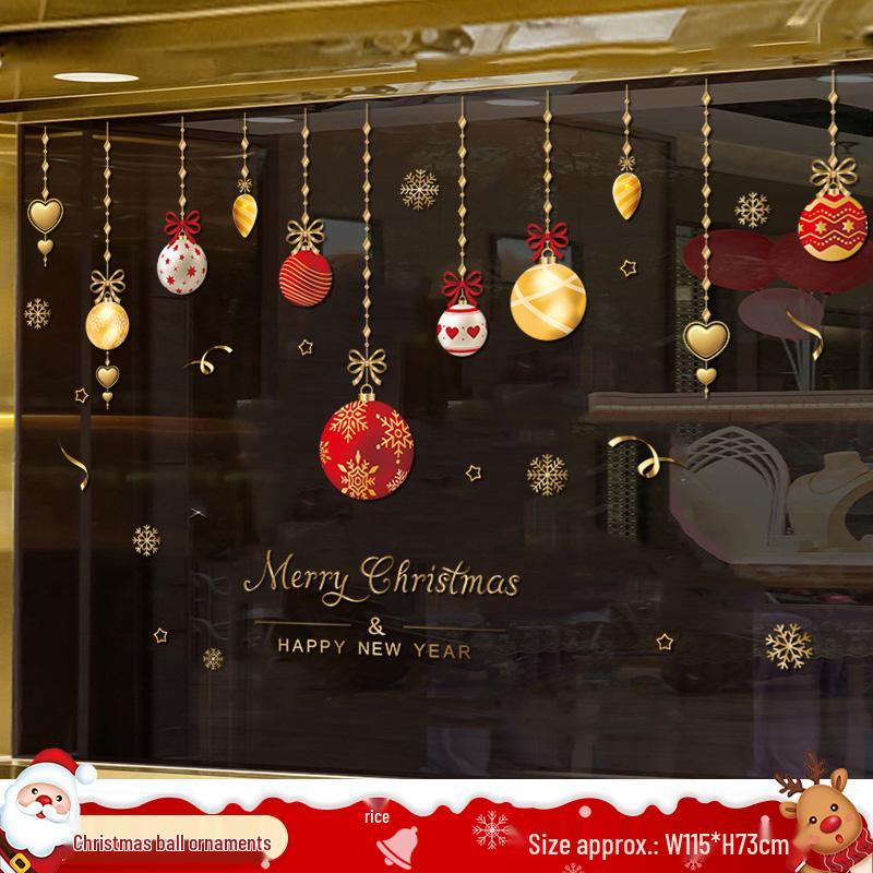 Christmas Tree Ornaments & Window Clings Set: Festive Static Stickers for Glass, Doors, and Holiday Decor