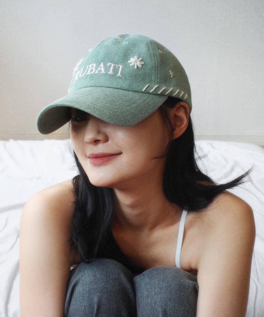 RUBATI Fiore Hand-Stitched Vintage Pigment Ball Cap_Mint