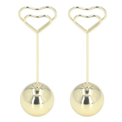 2Pcs Table Number Holder Heart Shaped Firm Stable Premium Metal Sturdy   Wide Application Place Card Holder