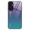 For Samsung Galaxy A34 5G Gradient Color Phone Case Tempered Glass+PC+TPU Hybrid Shell Shock Absorption Cover