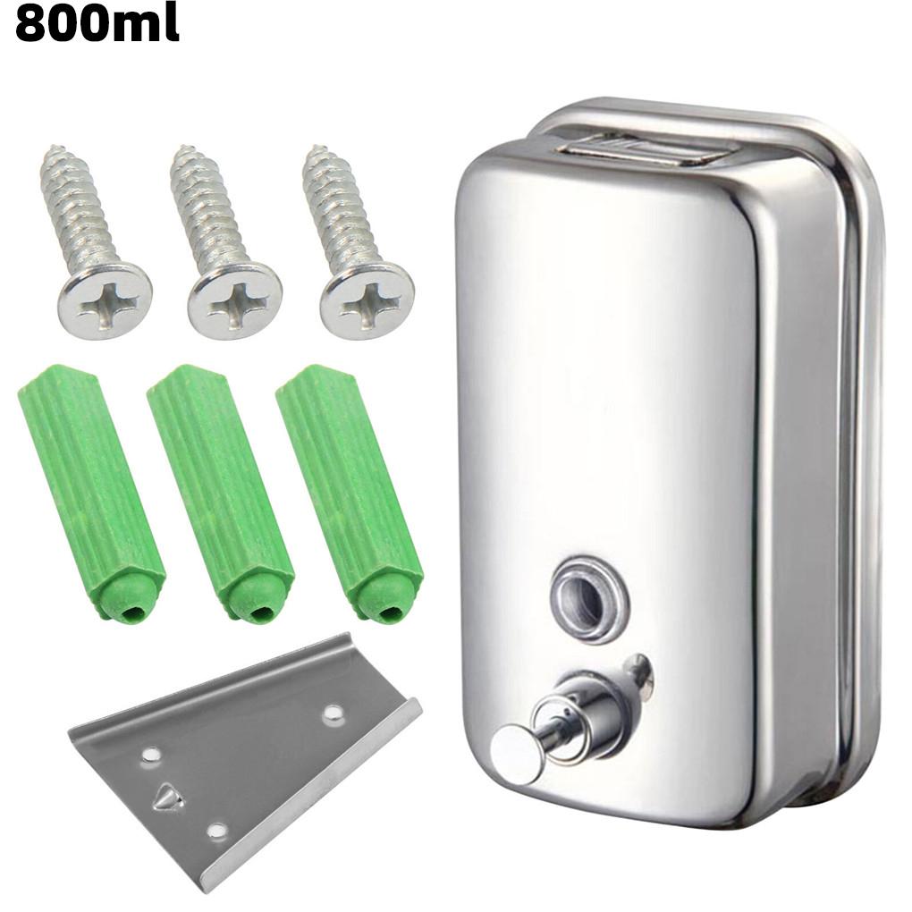 

500/800/1000 МЛ Дозатор гелю для душу Настінний дозатор мила З нержавіючої сталі Герметичний туалет Туалет Ванна кімната Шампунь Лосьйон Насос Контейнер 1000 мл 800ml