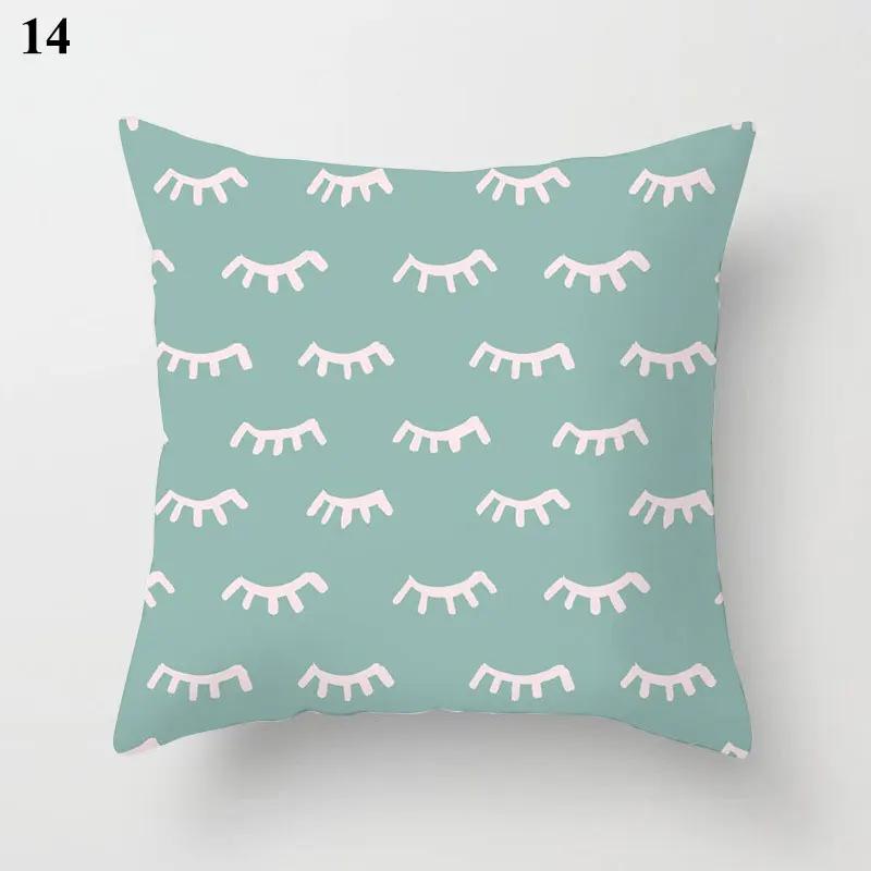 Nordic Modern New Geometric Mint Green Blue Pillowcase, Home Decor Living Room Sofa Decoration Cushion Cover 60x60 40x40 50x50