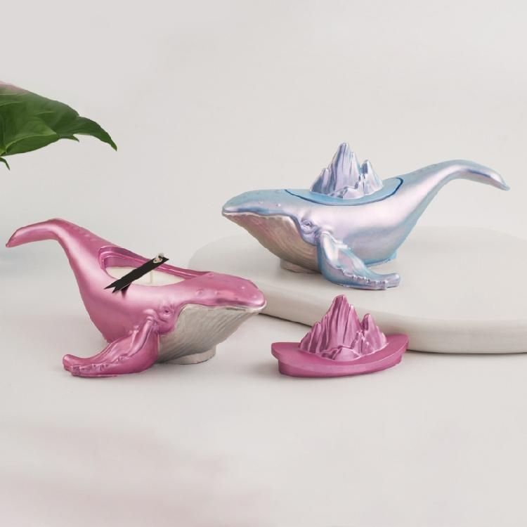 Multipurpose Silicone Resin Box Mold Large Jewelry Storage Containers with Lids Mould Whale Shape Candle Cup Making Mold