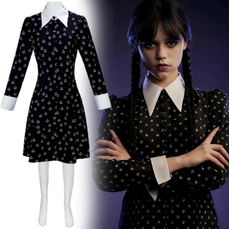 Mittwoch 2-Zeichen-Cosplay-Kleid Aus Flexiblem Material Für Kostümveranstaltungen