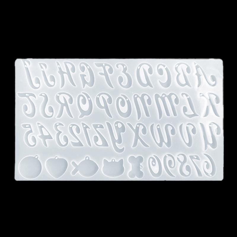 Silicone Alphabet Resin Mold Letter Number Silicone Mold Epoxy Resin Casting Molds Keychain Making for Jewelry Pendant