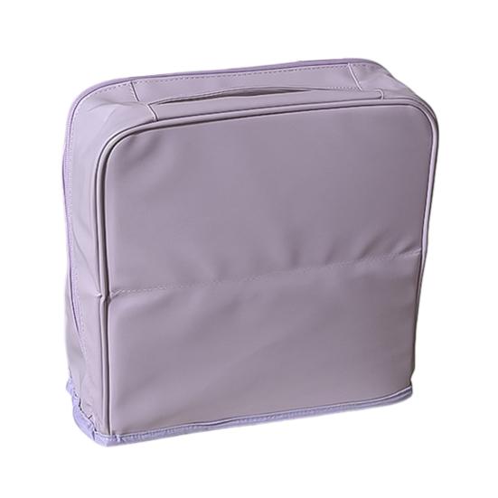 Large Standing Makeup Bag Faux Leather Travel Toiletry Bag with Compartments Waterproof Portable фиолетовый