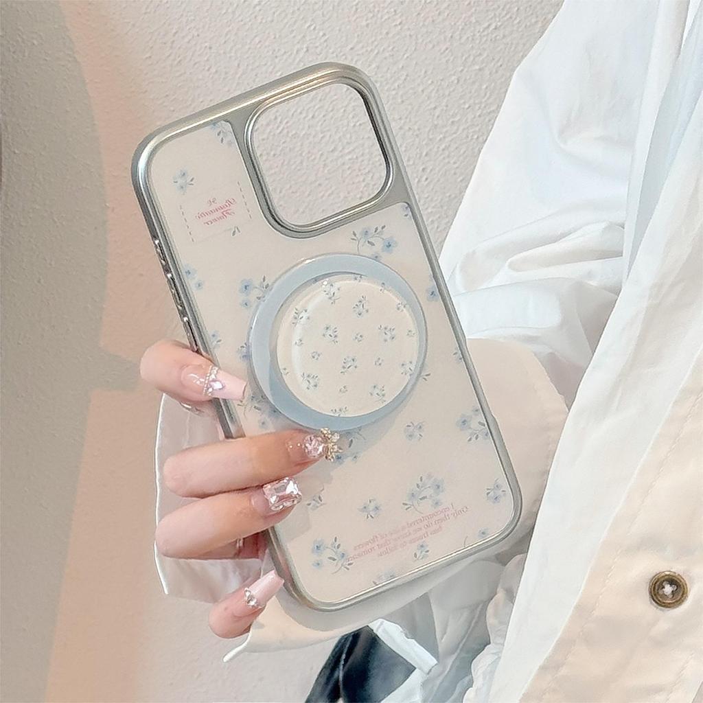 Blue Floral Magnetic Bracket Phone Case