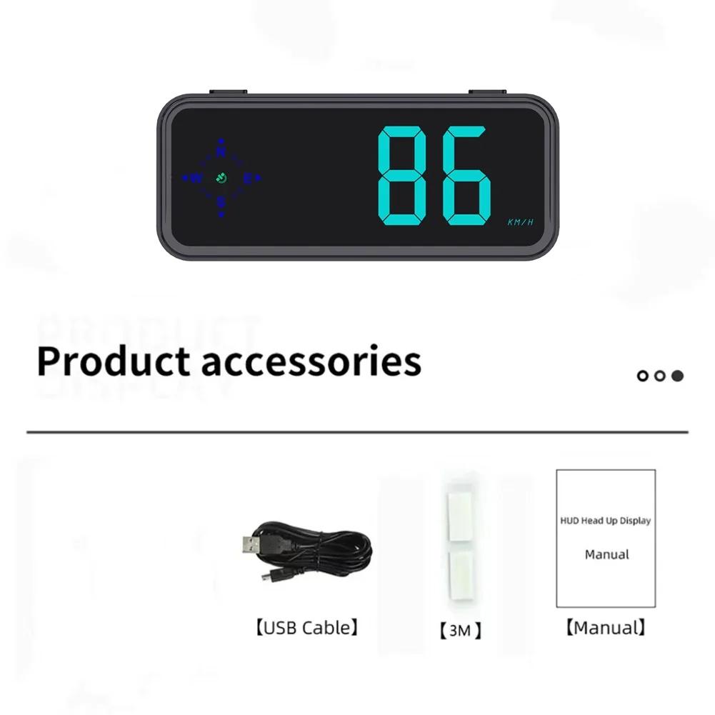 1pc Car Head-up Display with Compass Colorful LED Display Windshield Speed Projector Digital Car HUD Car Electronics Accessories
