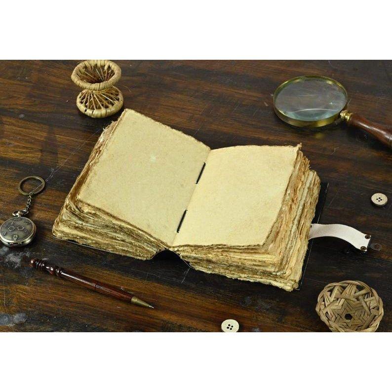 Lion Leather Grimoire Journal: Vintage Book of Shadows