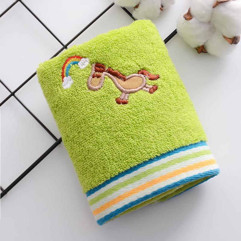 Dětský ručník z čisté bavlny s kreslenou výšivkou - Měkký a savý, Ideální pro domov, školu a školku