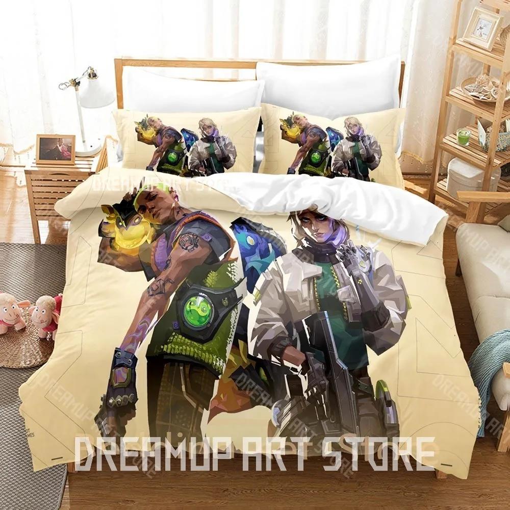 3D Print GEKKO VALORANT Bedding Set Single Twin Full Queen King Size Bed Set Adult Kid Bedroom Duvetcover Sets Anime Bed Sheet