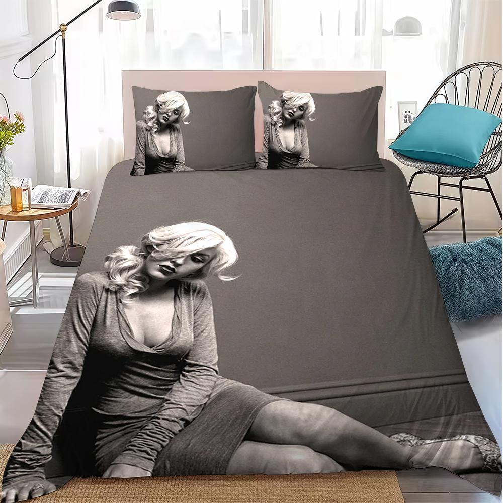 Christina Aguilera Duvet Cover Set Home Style Bedding Soft Laundry Cotton Bed 3 Piece Set Student Dormitory Gift