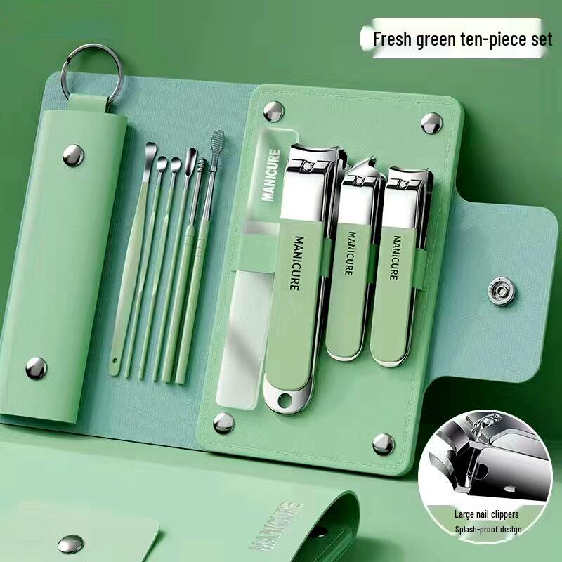 Tragbarer Bonbonfarbener Nagelknipser & Maniküre-Set mit Ohrlöffel