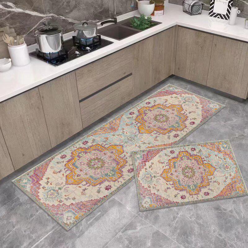 Stylish Non-Slip Kitchen Floor Mats: Dirt-Resistant, Water-Absorbing, Oil-Absorbing, Long Combination Set