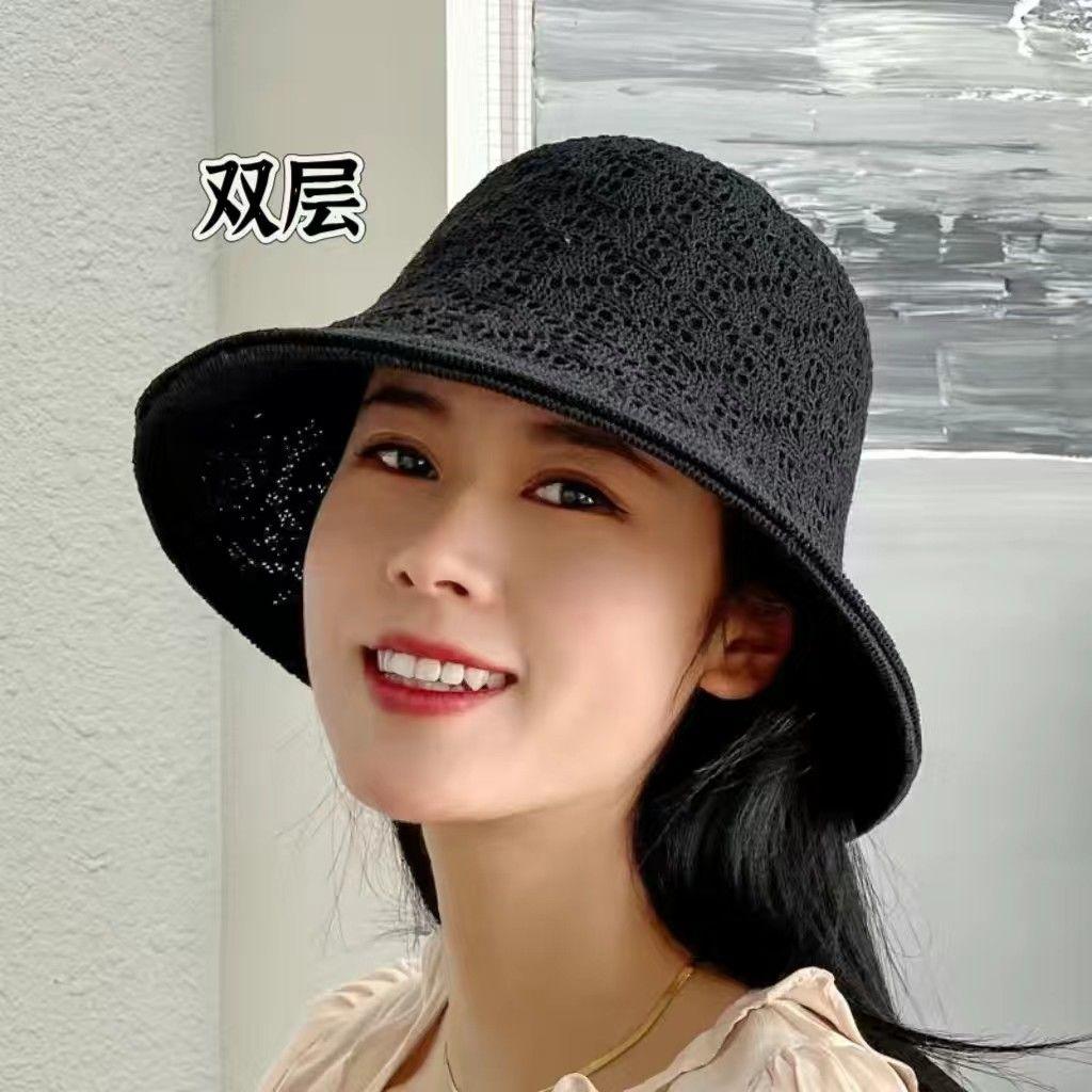 Summer Hat Sun Protection and Sunshade Hat Hollowed Out Sun Hat Spring and Autumn Woven Fisherman Hat