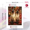 Two Siamese cats Pattern  3pcs 100% Round Full Drill 5D DIY Diamond Painting Embroidery Cross Stitch Rhinestone Décor