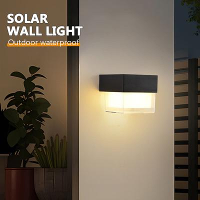 Outdoor Solar LED Wall Light IP65 Waterproof Exterior Wall Light Porch Courtyard Garden Balcony Outdoor Decorative Lighting