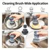 1pc Multifunctional Pot and Dish Cleaning Brush with Soap Dispenser and Stand - Durable Plastic Scrub Brush for Kitchen Sink