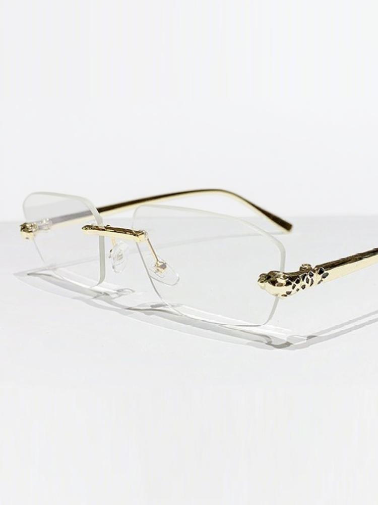 Vintage Rimless Square Sunglasses Women Uv400 Fashion Metal Small Rectangle Punk Glasses Brand Designer Shades For Men