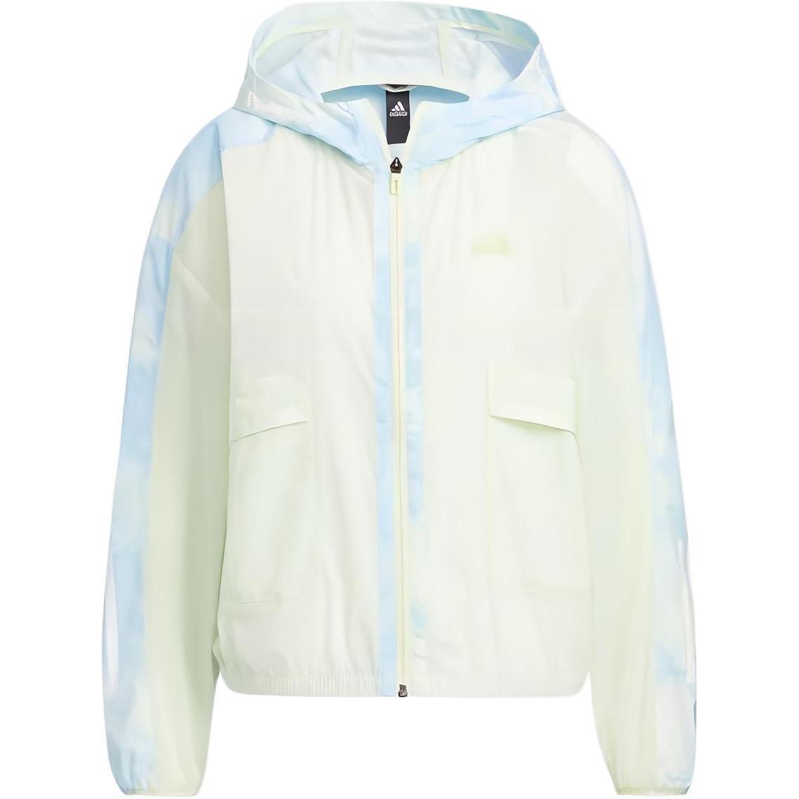 (WMNS) adidas Me Time Allover Print Windbreaker Asia Sizing  White  Women s HI6826 S