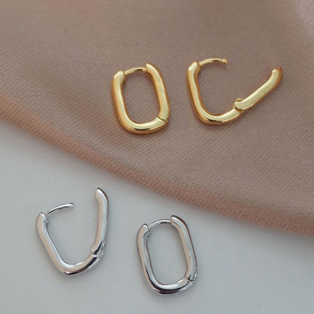 U Shape Silver Plated Women Men Ear Clips Hoop Earrings Fashion Jewelry Gift Huggie Earrings