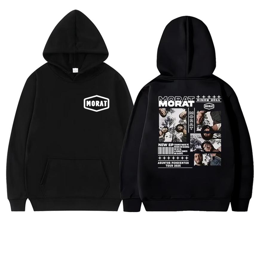 New in Morat Band world Tour 2025 Graphics printed Hoodies Unisex vintage hip hop streetwear Men women Fleece Casual pullovers