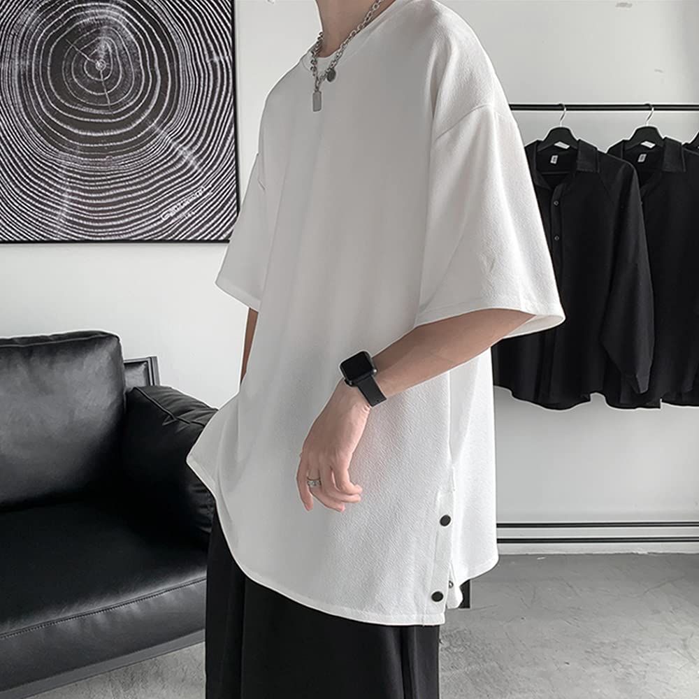 Summer clothes for big large soft XL [Poperdision] men, short-sleeved t-shirts, t-shirts, plain, large, size, light, silhouette, stylish, fashionable,