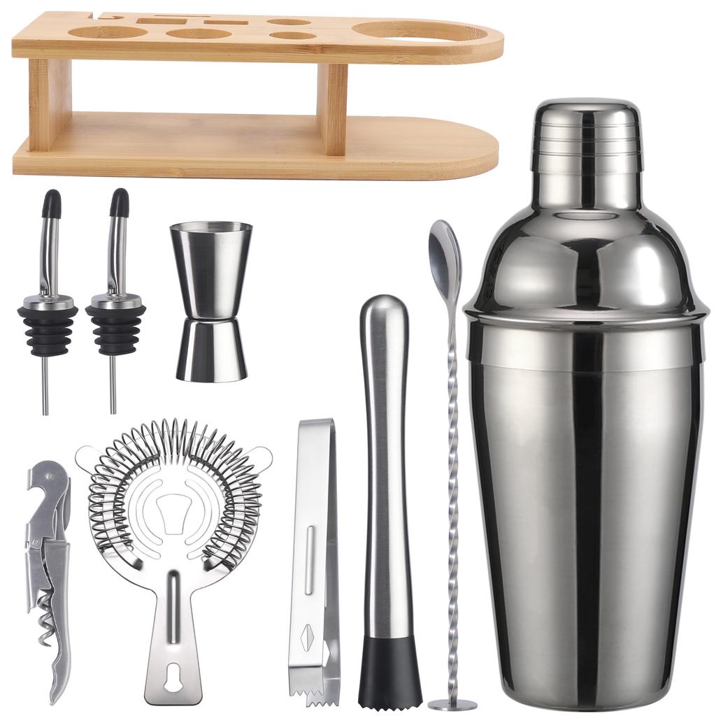 Bar Shaker Shaker Stainless Steel Japanese Shaker Semicircular Cocktail Shaker 10-Piece Set