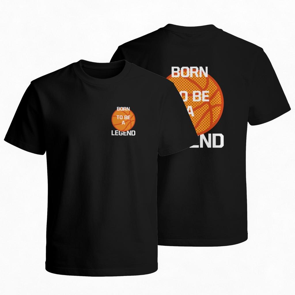Born To Be A Legend Basketball Graphic T-Shirt Short Sleeve Casual Cotton Crew Neck Tee