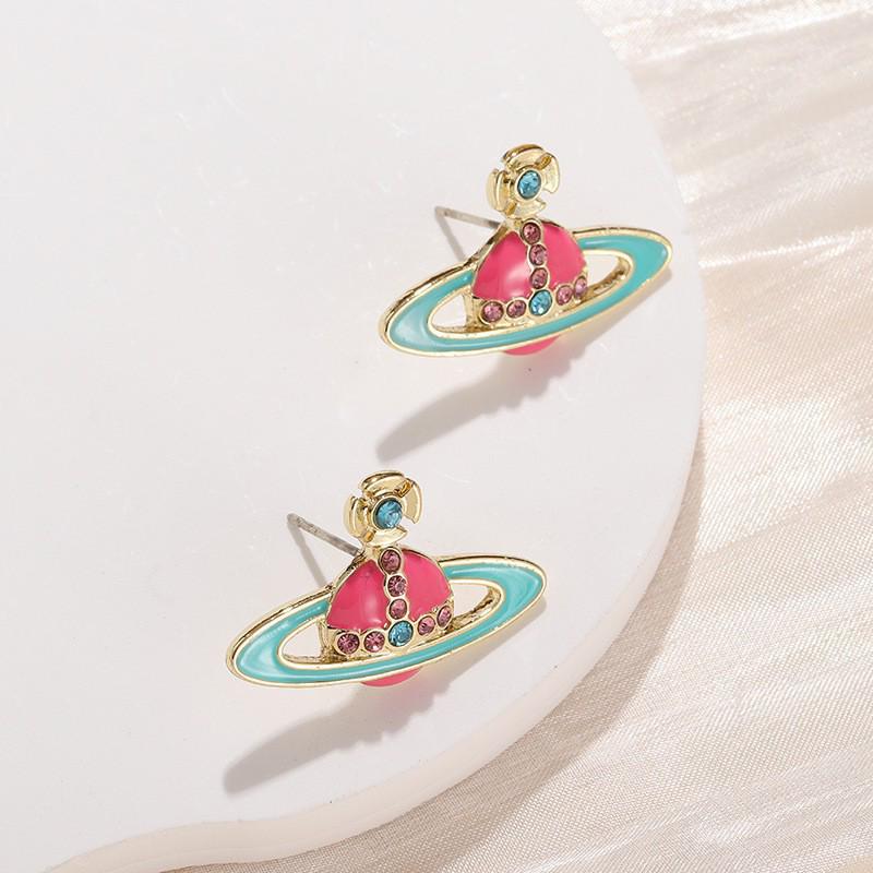 Boucles d'oreilles en émail Perle Saturne Impératrice Cixi - Puces uniques haut de gamme pour femmes