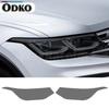 Car Headlight Protective Film Transparent Smoked Black TPU Sticker For Volkswagen Tiguan     VW R Line Facelift