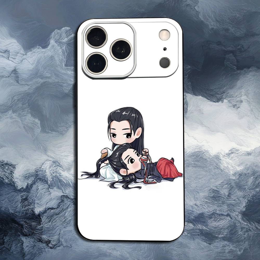 

Мультяшный Мо Дао Цзу Ши Для iPhone 8,7,11,12,15,14,13,16,17,Plus,Pro Max,XS,X,XR,SE,Mini,Мягкий Силиконовый Черный Чехол iPhone17