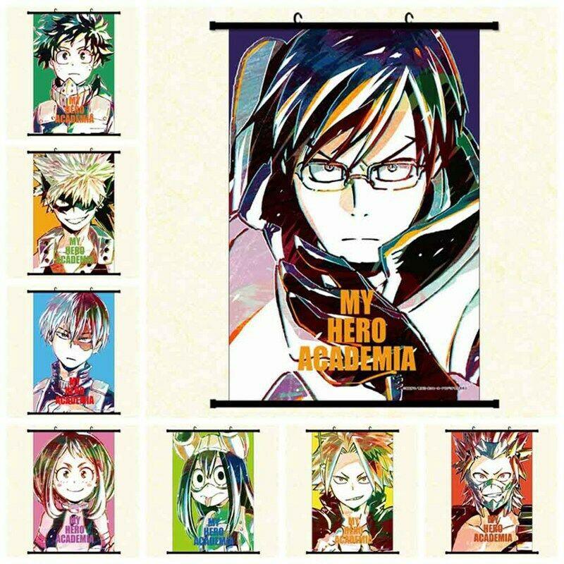 Póster de pared con desplazamiento de Anime Boku Todoroki My Hero Academia, pintura colgante para cosplay