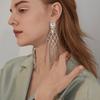 Strasssteine Accessoires, Modische Netz-Quastenohrringe, Übertriebene Luxusohrringe Damenohrringe