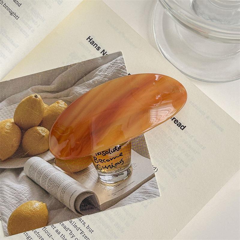 Essigsäure-Haarspange, Federspange für Mädchen, große Haarnadel, Kopfbedeckung, glänzende elliptische Bogen-Haarnadel, Haar-Accessoires