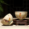 Ceramic Teacups 2 Pieces Set, Cups for Wine, Chinese Retro Pattern, Drinking Tasing Tea Small Bowls, Household Drinkware