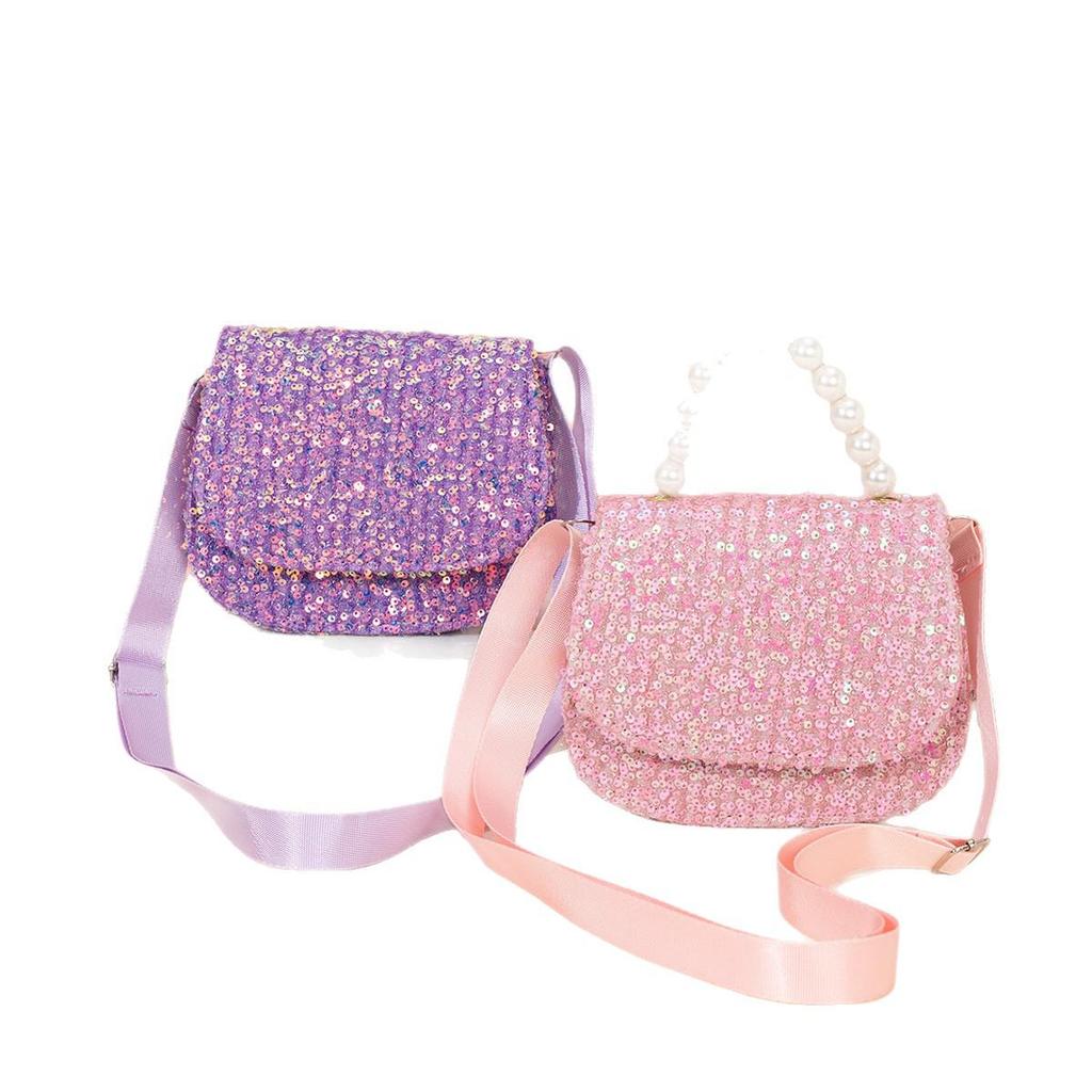 Large Capacity Sequin Crossbody Handbag for Girls