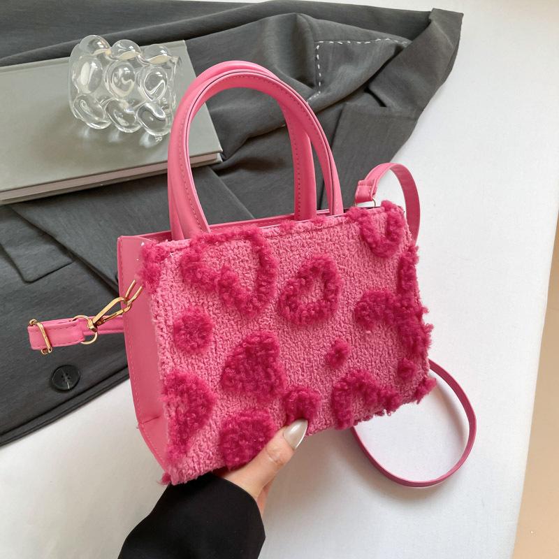 Летняя плюшевая модная портативная маленькая квадратная сумка, высококлассная универсальная сумка-мессенджер