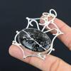 925 Sterling Silver Oval Natural Black Fossil Coral Root Chakra Wife New Pendant