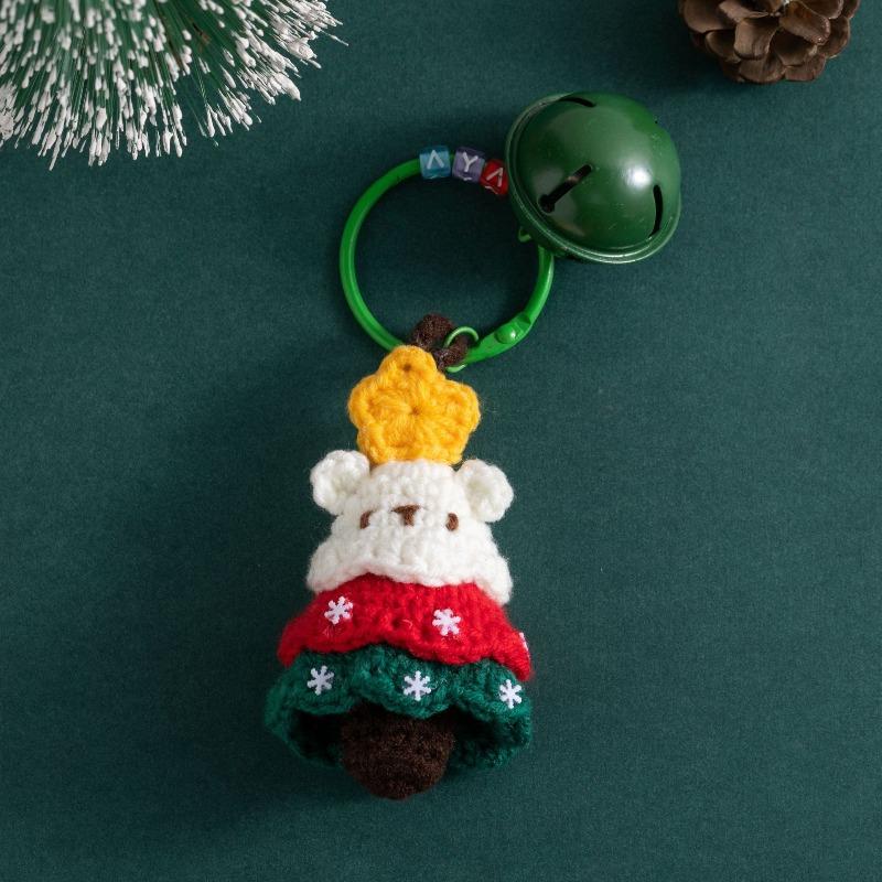 Christmas wool crocheted pendant creative wool Christmas wreath exquisite pendant decorative bag Christmas decorations