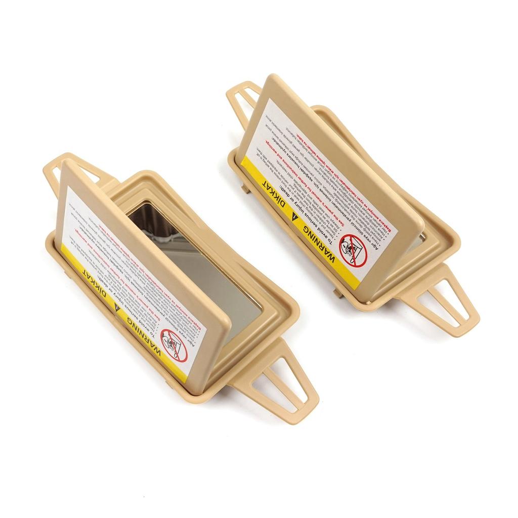 EDP545-1 2 PCS Visera Parasol Maquillaje Cosmético Cubierta de Espejo y Espejo Color MARRÓN Para Mercedes W210 W211 2108102510 2118100410