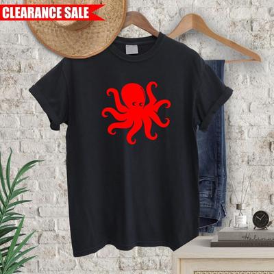 Octopus T-shirt Cool Bedrukt Zeemonster Kraken Design Normale Pasvorm Unisex T-shirts