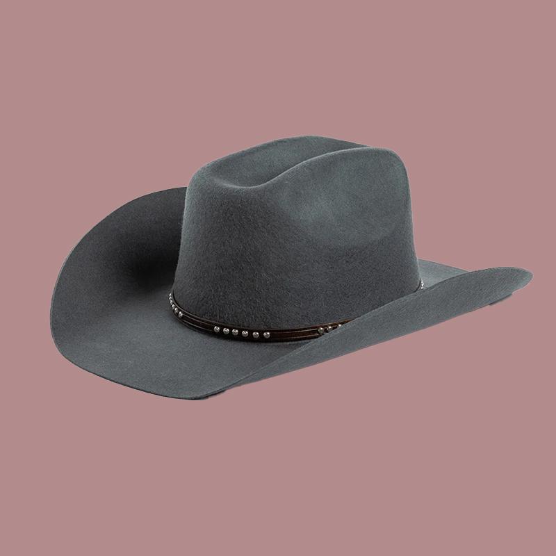 Autumn Winter Western Wedding Cowboy Hat Unisex Casual Studded Wool Felt Hat with Belt  Large Size Fedora Big  Sizes S M  L XL