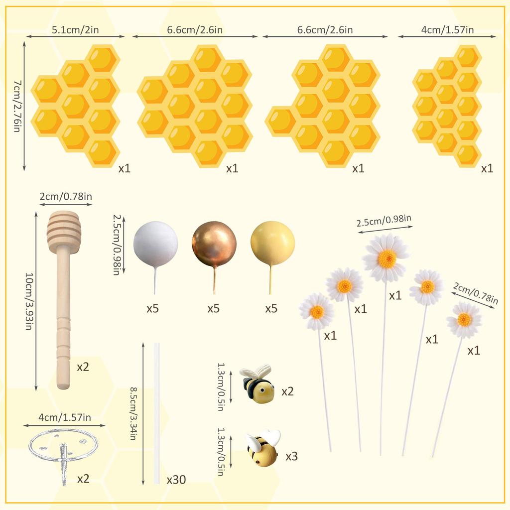 Bee Cake Decorations Honey Decorations Bee Cupcake Toppers Daisy Flower Cake Topper for Baby Shower Birthday Bridal Shower