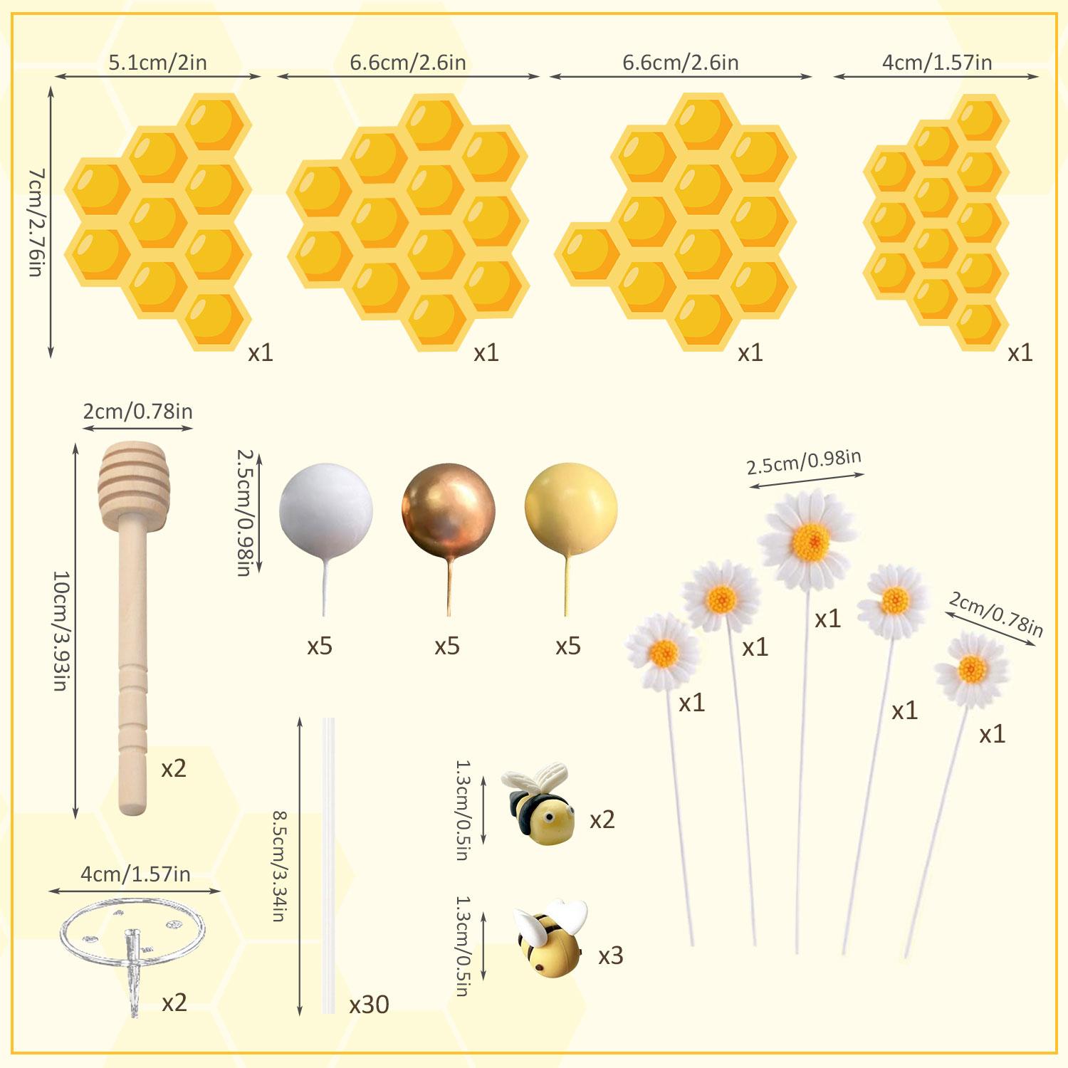 

Bee Cake Decorations Honey Decorations Bee Cupcake Toppers Daisy Flower Cake Topper for Baby Shower Birthday Bridal Shower