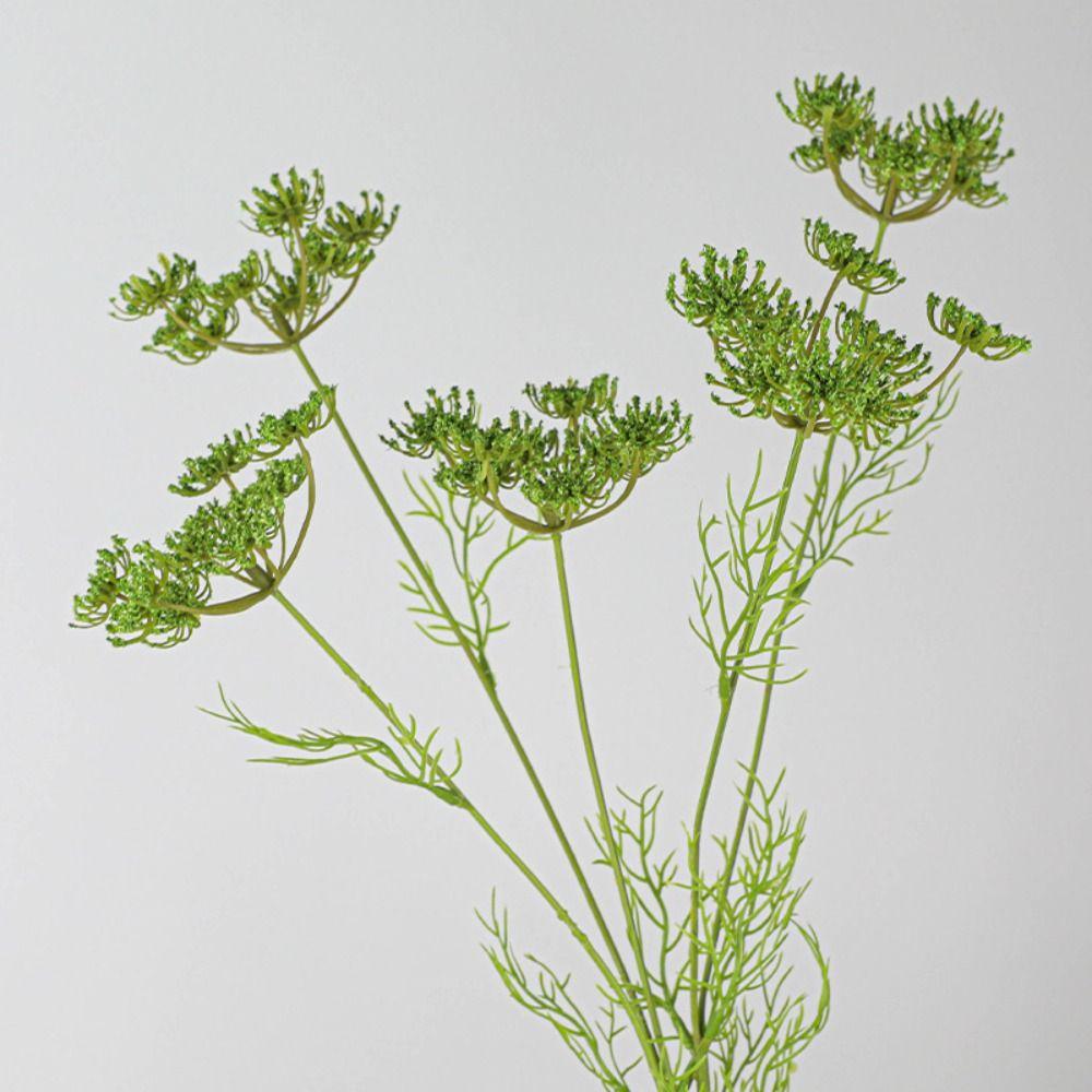 Beautiful Artificial Lace Flower Branch 5 Head Simulated Green Plants Outdoor Garden Decor