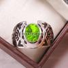 Peridot Oval Cut Gemstone With 925 Sterling Silver Ring For Men's #B473 JL375683911646