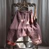 Johnature Ankle-length Pants Women Clothes Spring Vintage Trousers Loose Patchwork Elastic Waist Panelled Cross-pants