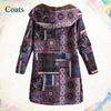 Long Printed Hoodie Warm Women's Coat Fashion Outerwear Retro National Style Slim Temperament Large Size